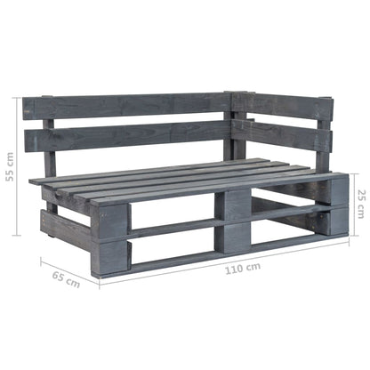 vidaXL 6-tlg. Paletten-Lounge-Set Grau Imprägniertes Kiefernholz