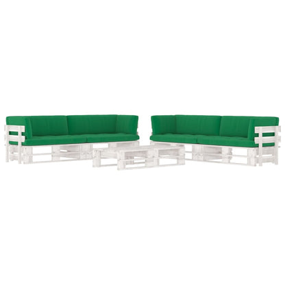 vidaXL 6-tlg. Paletten-Lounge-Set Weiß Imprägniertes Kiefernholz