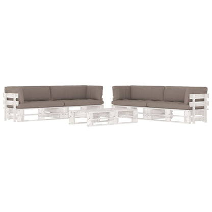 vidaXL 6-tlg. Paletten-Lounge-Set Weiß Imprägniertes Kiefernholz