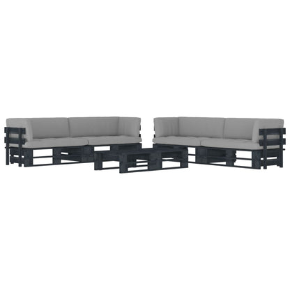 vidaXL 6-tlg. Paletten-Lounge-Set Schwarz Imprägniertes Kiefernholz