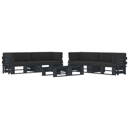 vidaXL 6-tlg. Paletten-Lounge-Set Schwarz Imprägniertes Kiefernholz