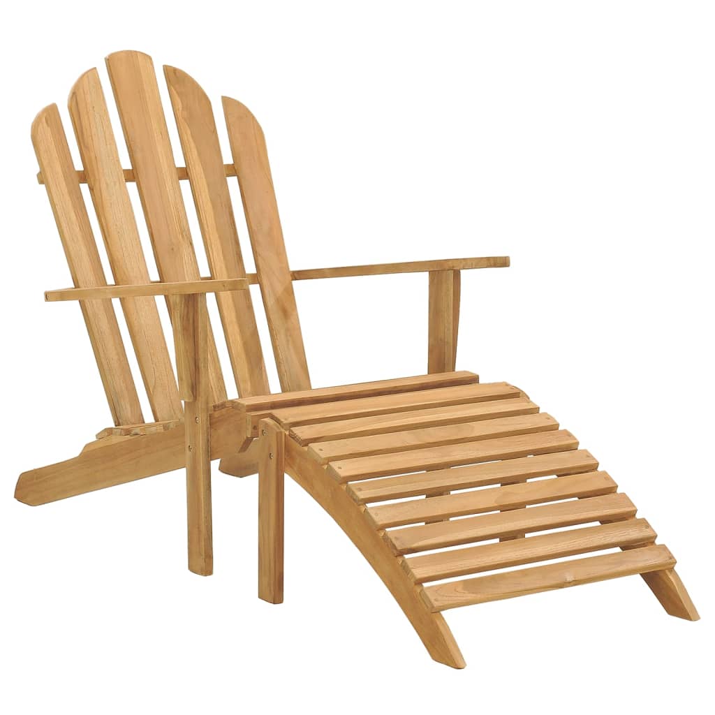 vidaXL Chaise Adirondack avec repose-pieds Bois de teck massif