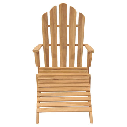 vidaXL Chaise Adirondack avec repose-pieds Bois de teck massif