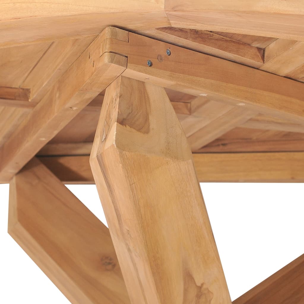 vidaXL Garten-Esstisch Ø110x75 cm Massivholz Teak