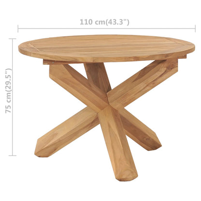 vidaXL Garten-Esstisch Ø110x75 cm Massivholz Teak