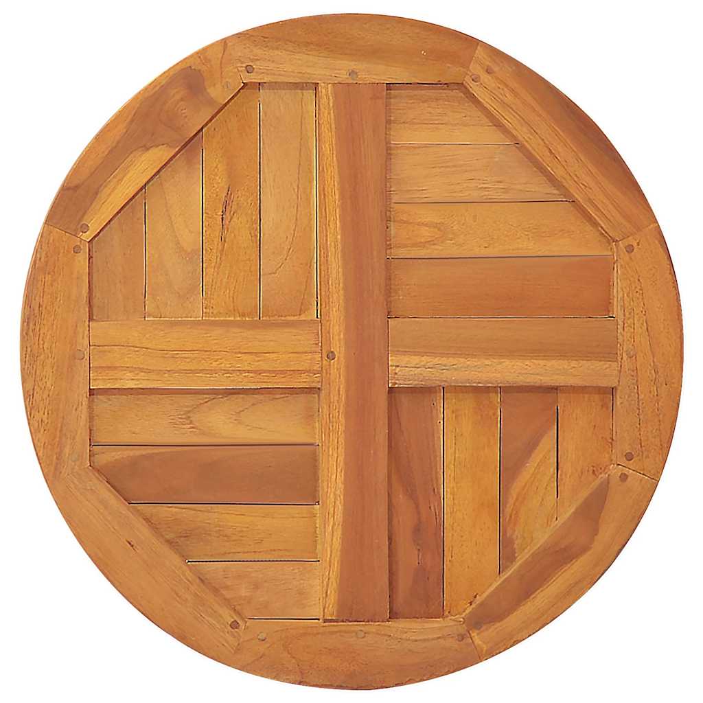 vidaXL Tischplatte Massivholz Teak Rund 2,5 cm 50 cm