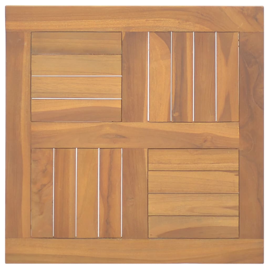 vidaXL Plateau de table carré 50x50x2,5 cm en teck massif