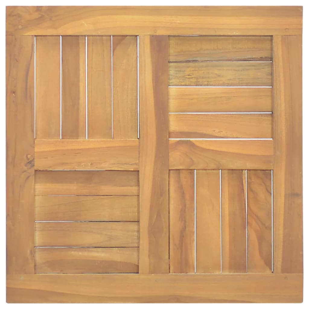 vidaXL Plateau de table carré 50x50x2,5 cm en teck massif