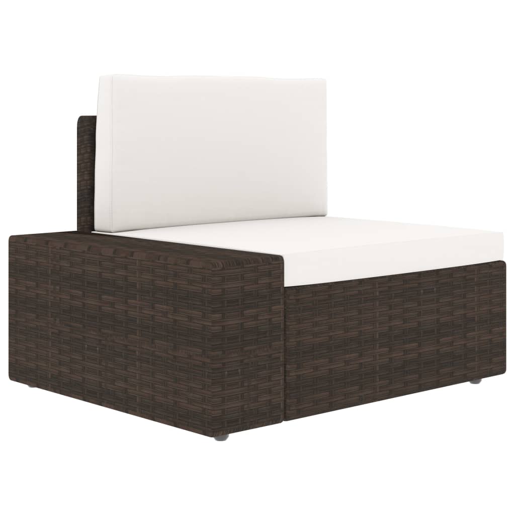 vidaXL 4-tlg. Garten-Lounge-Set mit Kissen Braun Poly Rattan