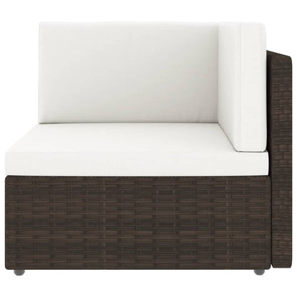 vidaXL 4-tlg. Garten-Lounge-Set mit Kissen Braun Poly Rattan