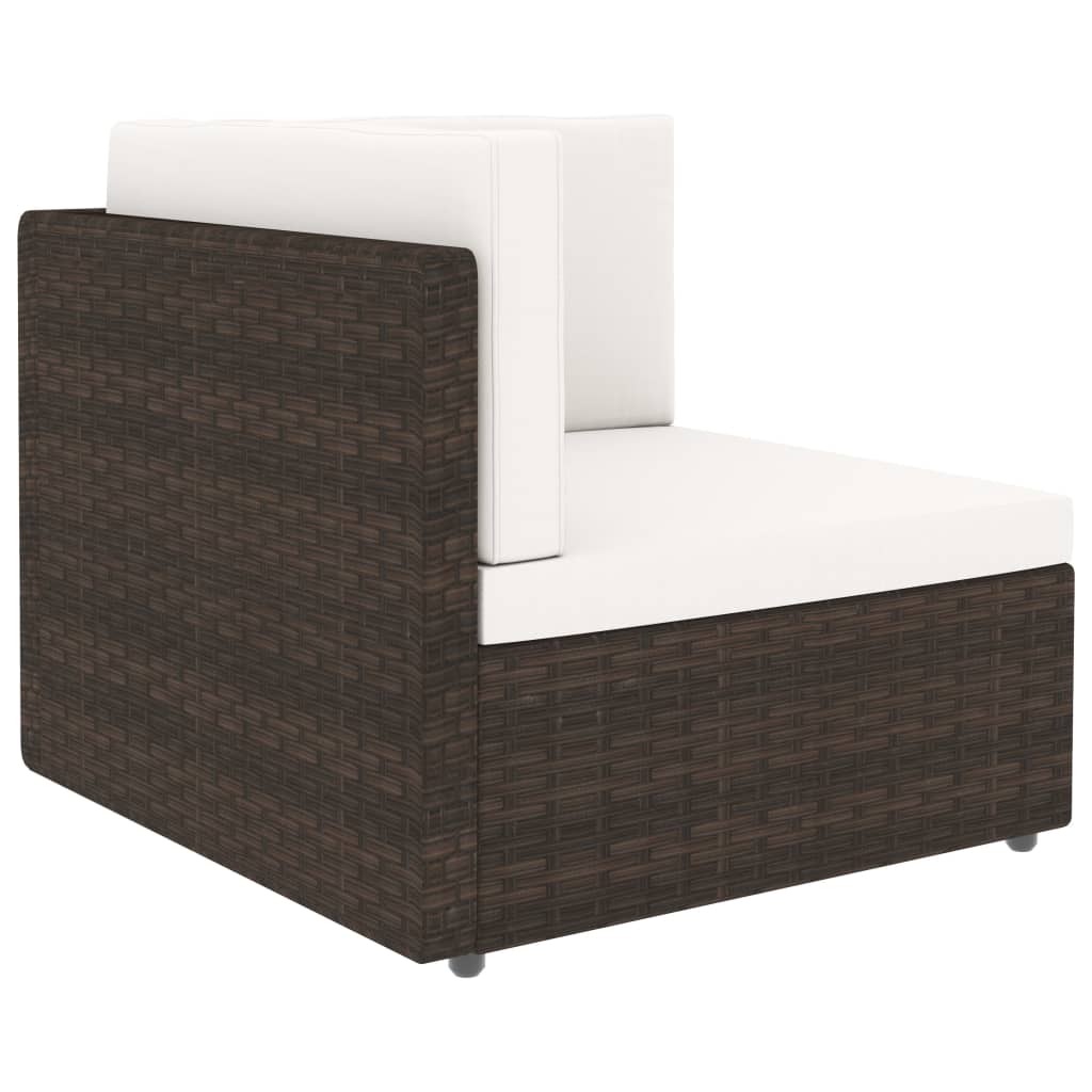 vidaXL 4-tlg. Garten-Lounge-Set mit Kissen Braun Poly Rattan