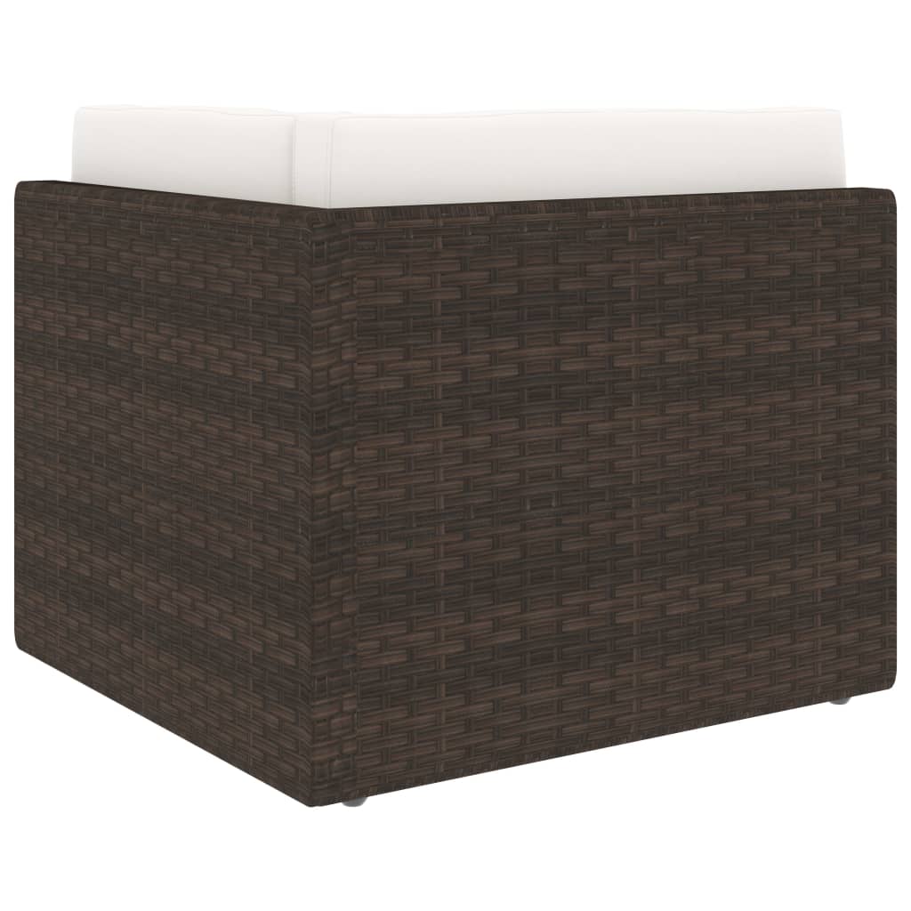 vidaXL 4-tlg. Garten-Lounge-Set mit Kissen Braun Poly Rattan