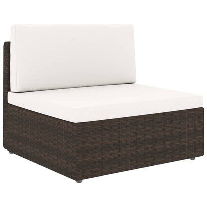 vidaXL 4-tlg. Garten-Lounge-Set mit Kissen Braun Poly Rattan