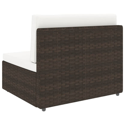 vidaXL 4-tlg. Garten-Lounge-Set mit Kissen Braun Poly Rattan