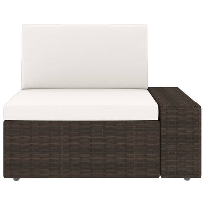 vidaXL 4-tlg. Garten-Lounge-Set mit Kissen Braun Poly Rattan