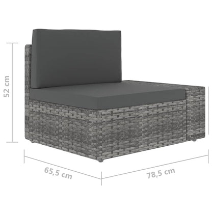 vidaXL Salon de jardin 4 pcs avec coussins Gris Résine tressée
