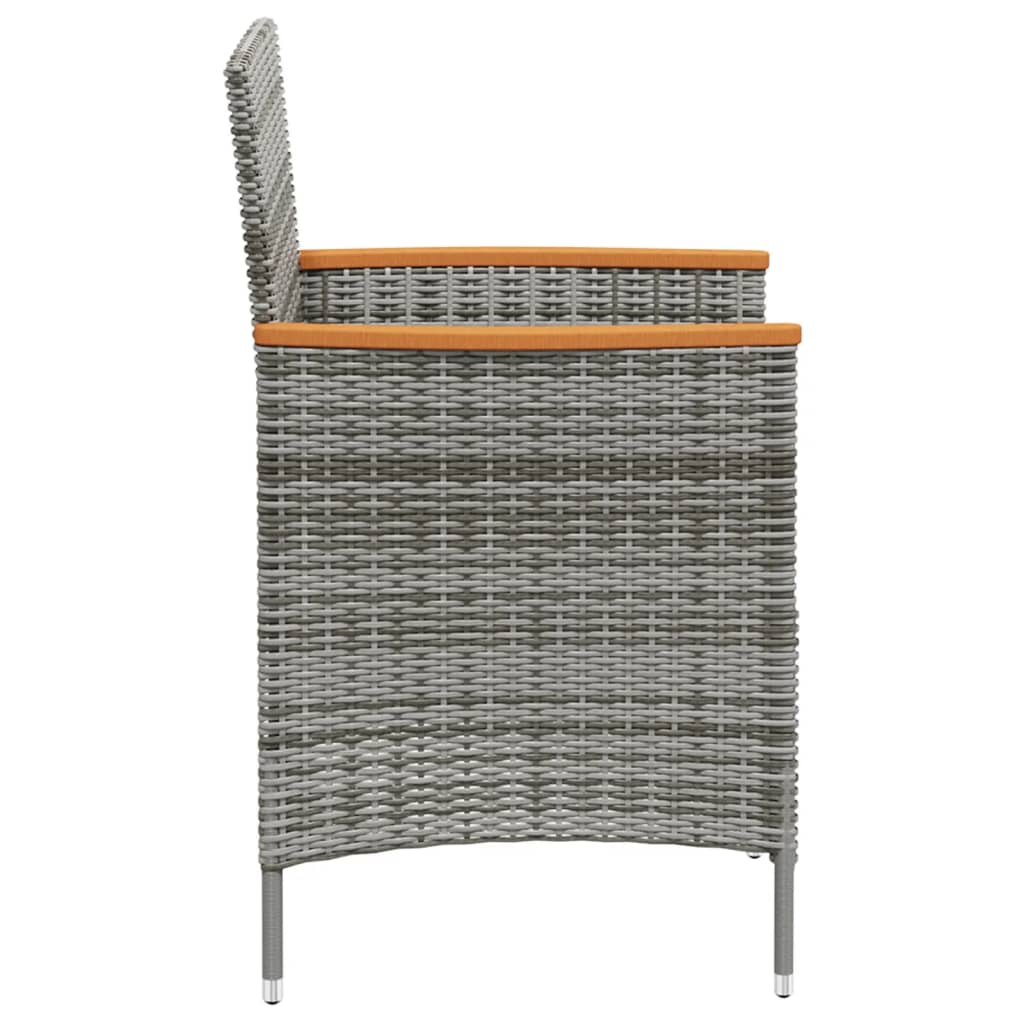 vidaXL Garten-Essstühle 2 Stk. Poly Rattan Grau