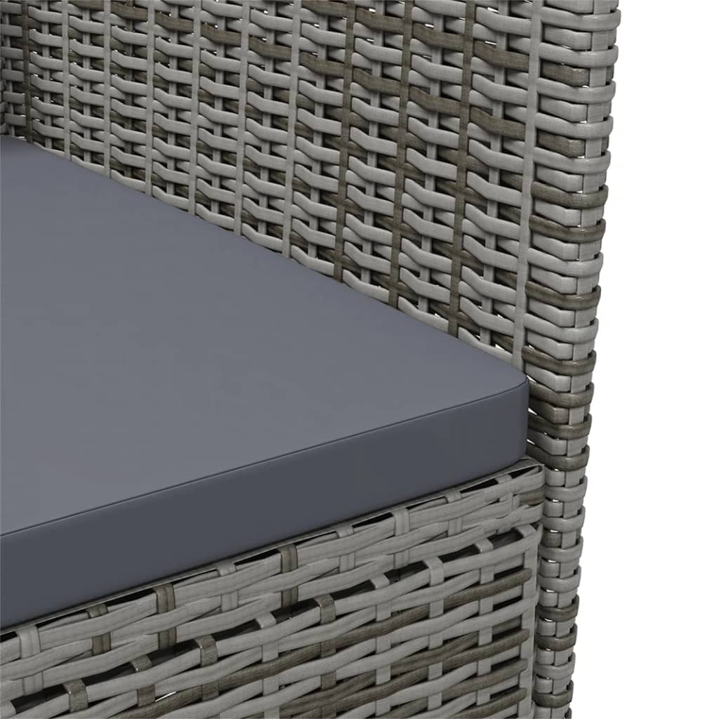 vidaXL Garten-Essstühle 2 Stk. Poly Rattan Grau