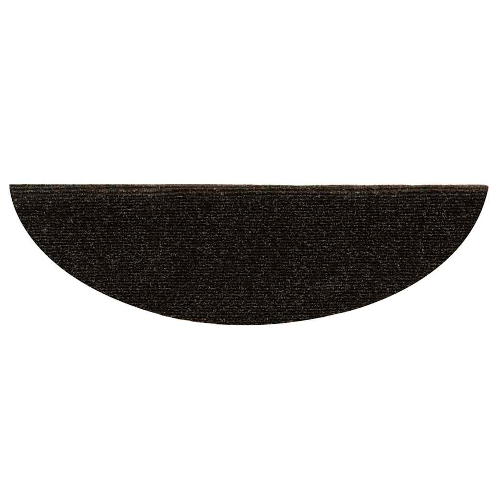 vidaXL Stufenmatten Selbstklebend 5 Stk. 56x17x3 cm Dunkelbraun Halbrund