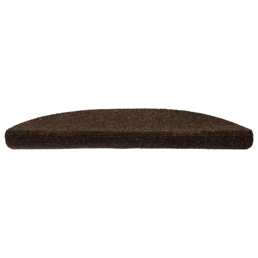vidaXL Stufenmatten Selbstklebend 5 Stk. 56x17x3 cm Braun Halbrund