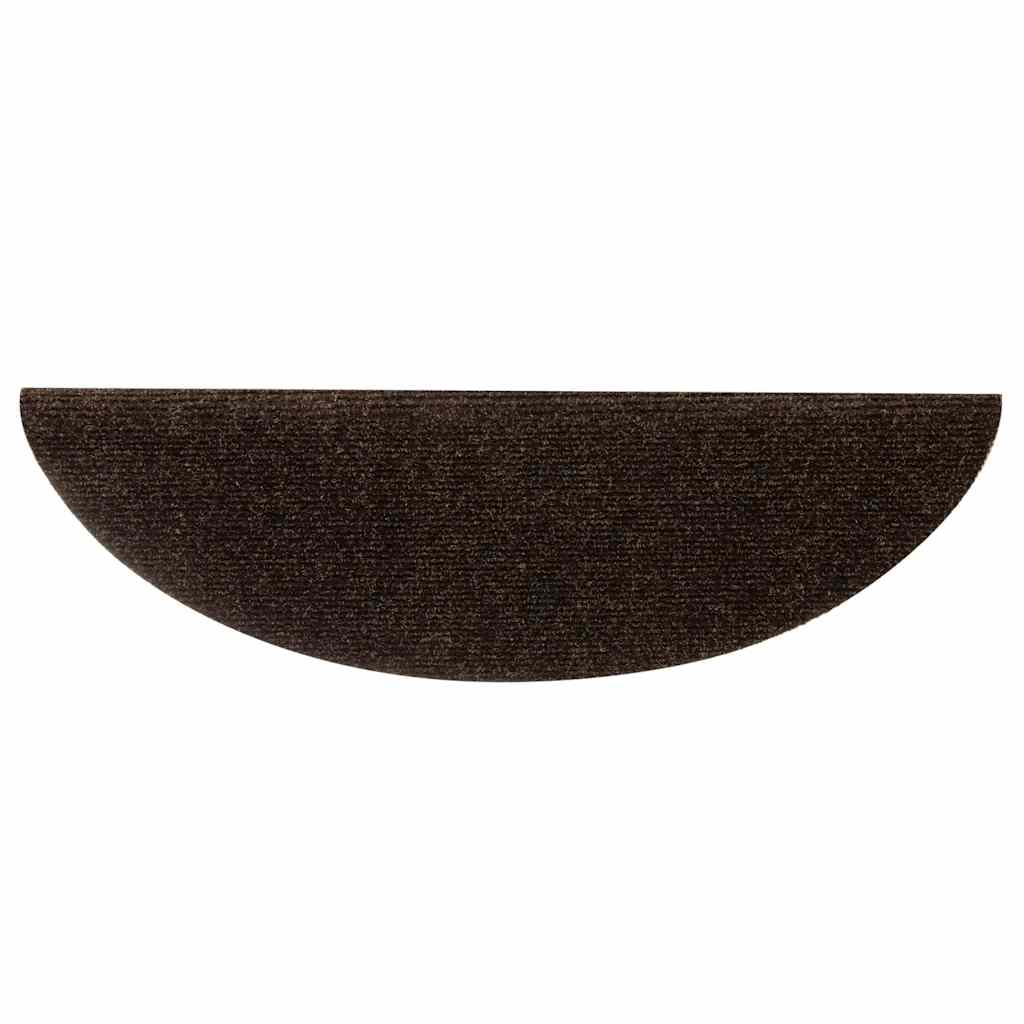 vidaXL Stufenmatten Selbstklebend 5 Stk. 56x17x3 cm Braun Halbrund