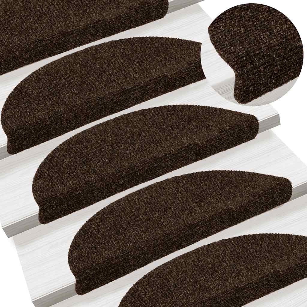 vidaXL Stufenmatten Selbstklebend 5 Stk. 56x17x3 cm Braun Halbrund