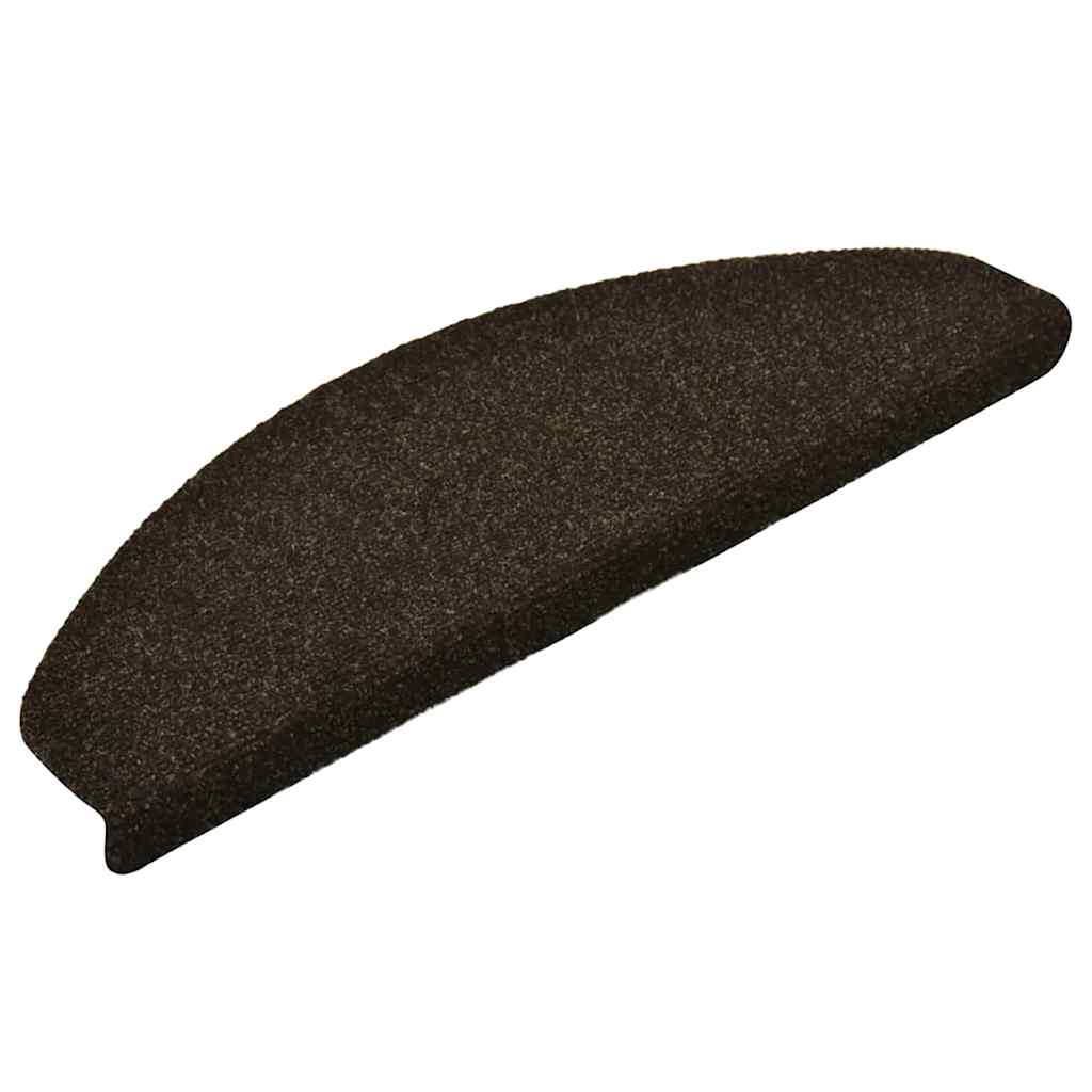 vidaXL Stufenmatten Selbstklebend 5 Stk. 65x21x4 cm Dunkelbraun Halbrund Groß