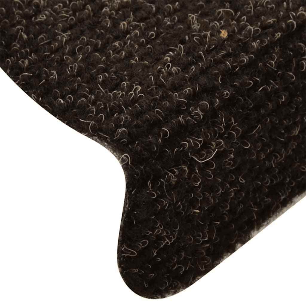 vidaXL Stufenmatten Selbstklebend 5 Stk. 65x21x4 cm Dunkelbraun Halbrund Groß