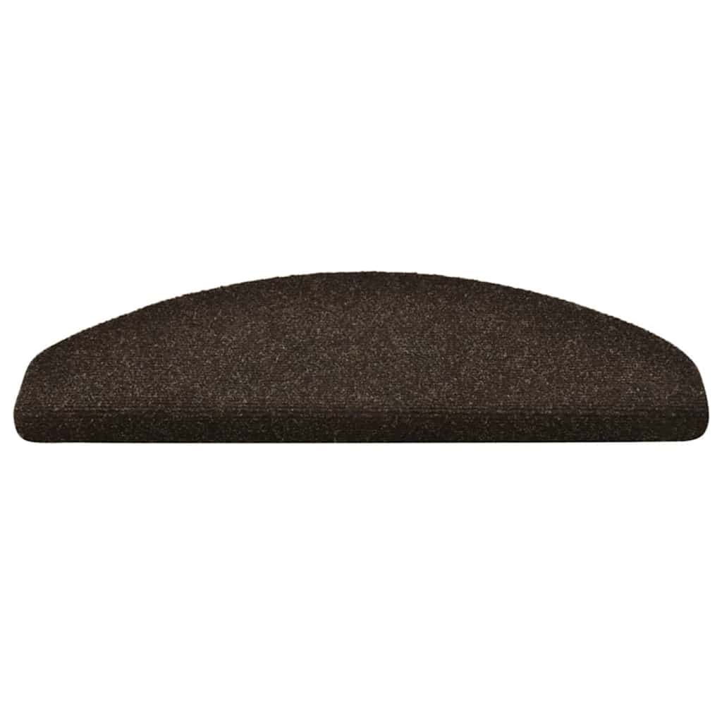 vidaXL Stufenmatten Selbstklebend 10 Stk. 65x21x4 cm Dunkelbraun Halbrund Groß