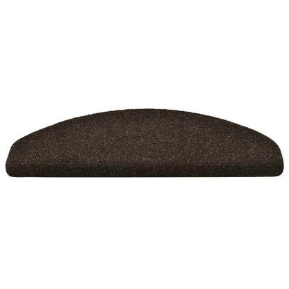 vidaXL Stufenmatten Selbstklebend 10 Stk. 65x21x4 cm Dunkelbraun Halbrund Groß