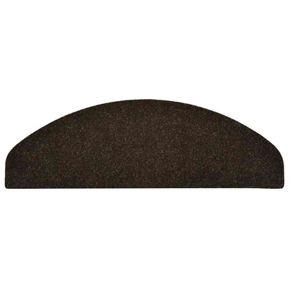 vidaXL Stufenmatten Selbstklebend 10 Stk. 65x21x4 cm Dunkelbraun Halbrund Groß