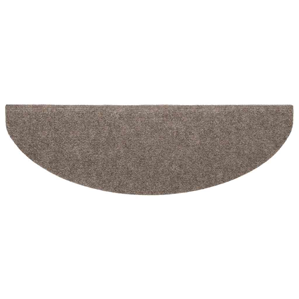 vidaXL Stufenmatten Selbstklebend 10 Stk. 65x21x4 cm Beige Halbrund Groß