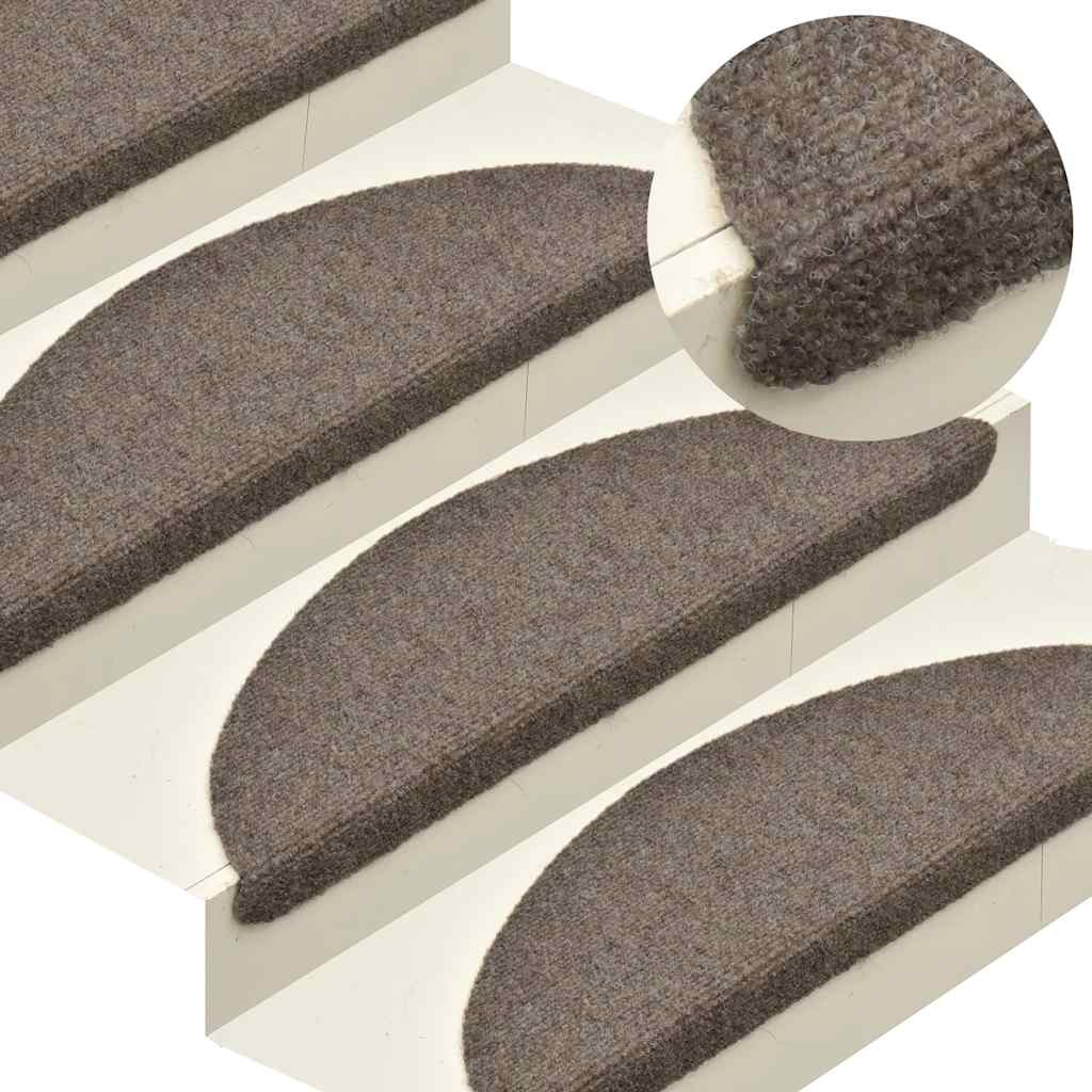 vidaXL Stufenmatten Selbstklebend 10 Stk. 65x21x4 cm Beige Halbrund Groß