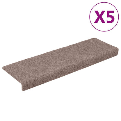 Stufenmatten Selbstklebend 5 Stk. 65x21x4 cm Hellbraun Rechteckiger Rand