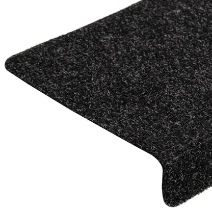 Stufenmatten Selbstklebend 10 Stk. 65x21x4 cm Schwarz Rechteckiger Rand