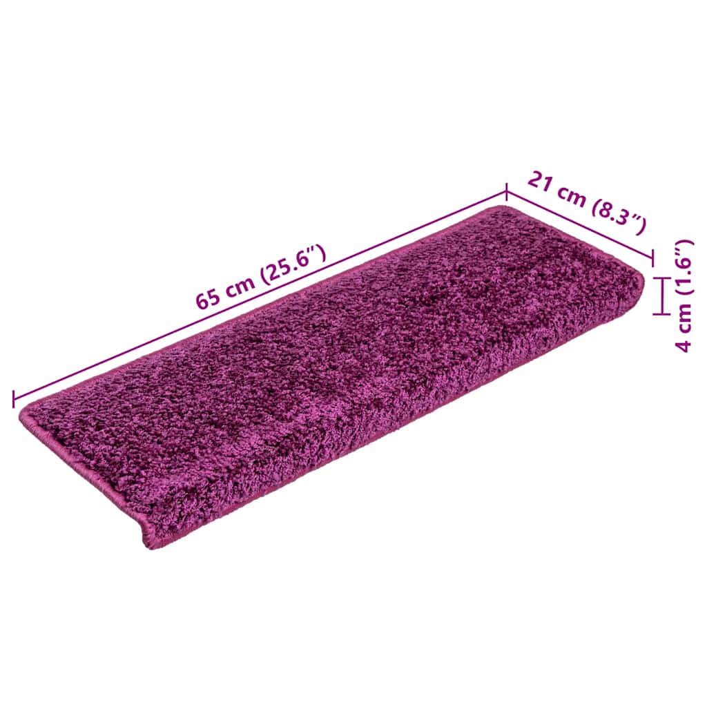 Stufenmatten 10 Stk. 65x21x4 cm Violett Rechteckiger Rand
