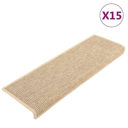 Stufenmatten 15 Stk. 65x21x4 cm Hellbeige Rechteckiger Rand