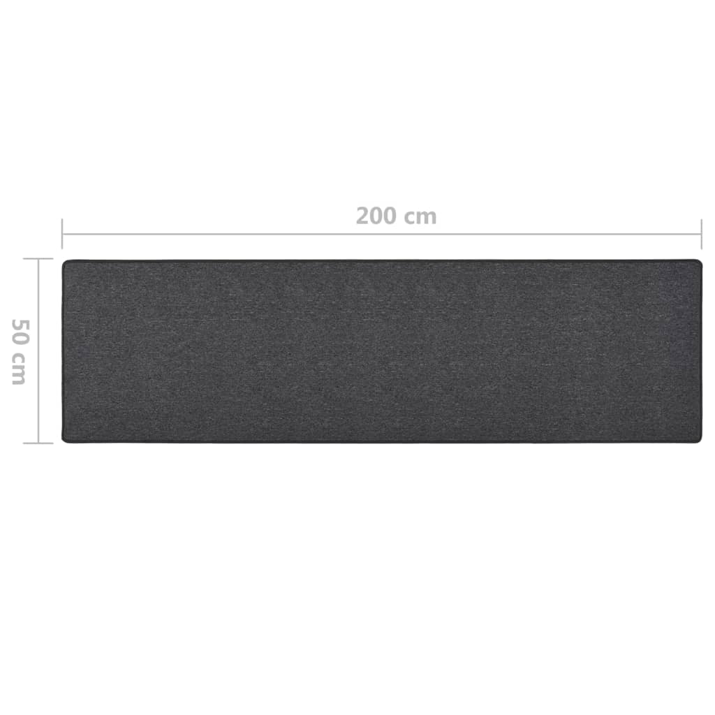 vidaXL Tapis de couloir anthracite 50x200 cm