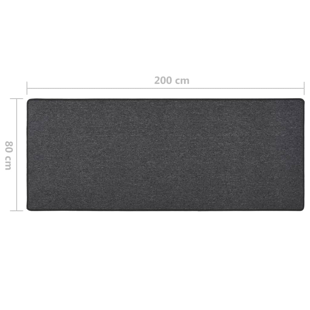 Tapis de couloir vidaXL anthracite 80x200 cm