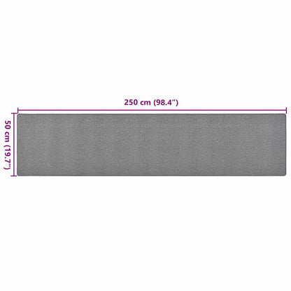 vidaXL Tapis de couloir Gris foncé 50x250 cm