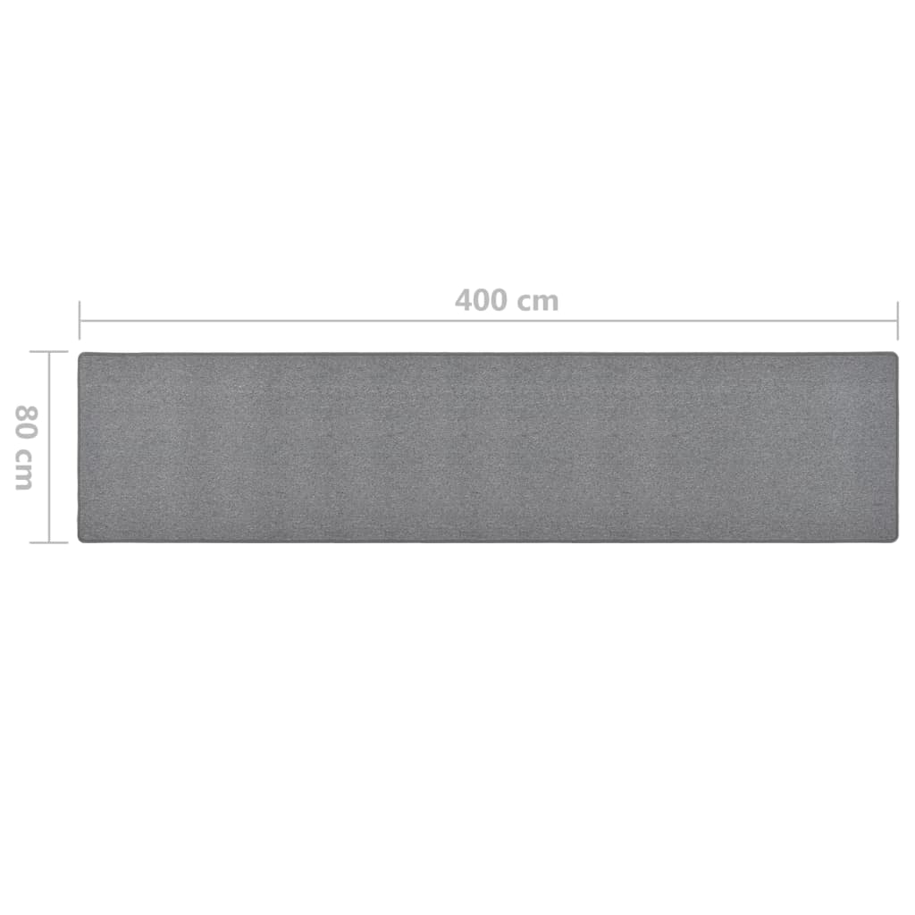 vidaXL Tapis de couloir gris foncé 80x400 cm