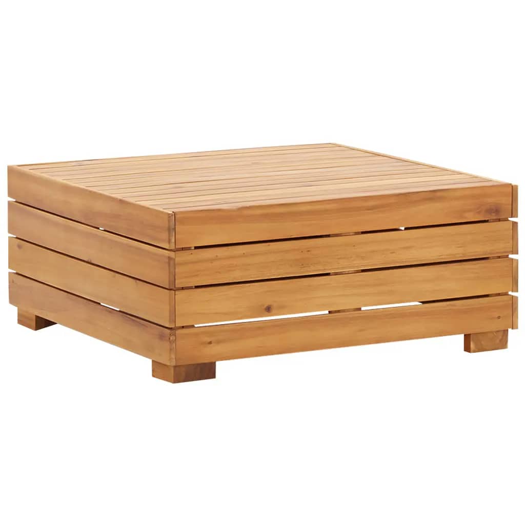 vidaXL Table de jardin et tabourets avec coussins Bois d'acacia massif