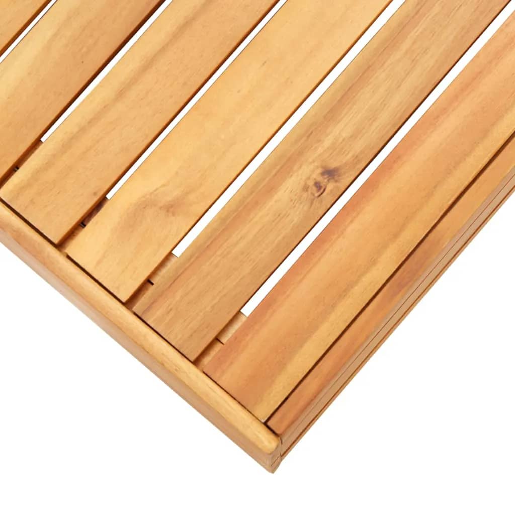 vidaXL Table de jardin et tabourets avec coussins Bois d'acacia massif