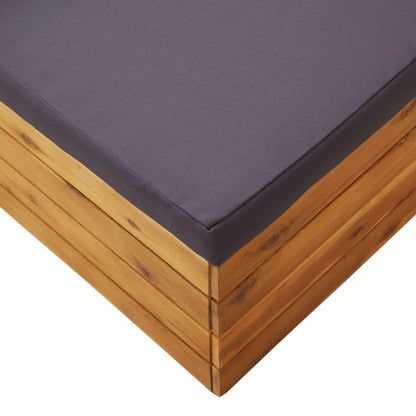 vidaXL Table de jardin et tabourets avec coussins Bois d'acacia massif