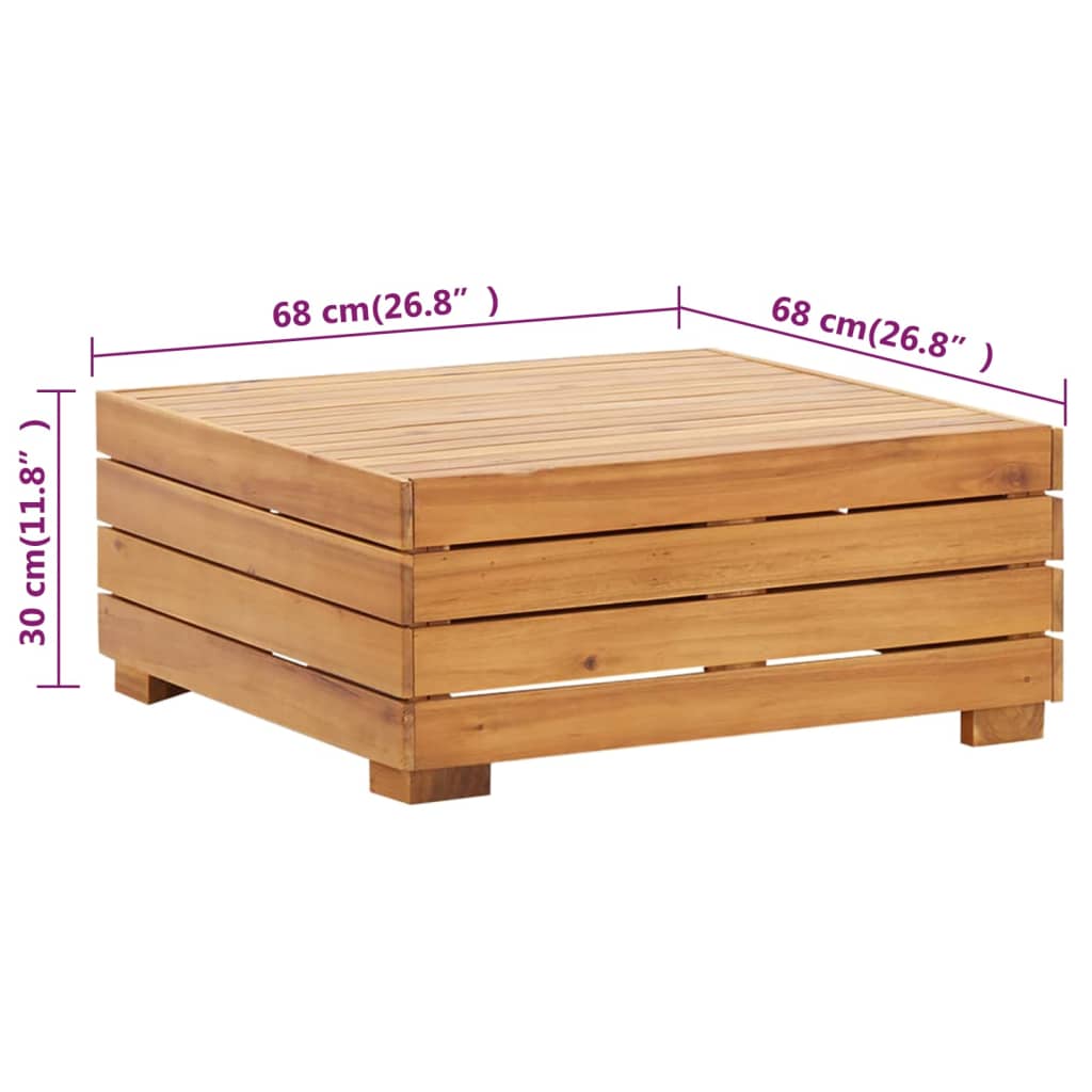 vidaXL Table de jardin et tabourets avec coussins Bois d'acacia massif