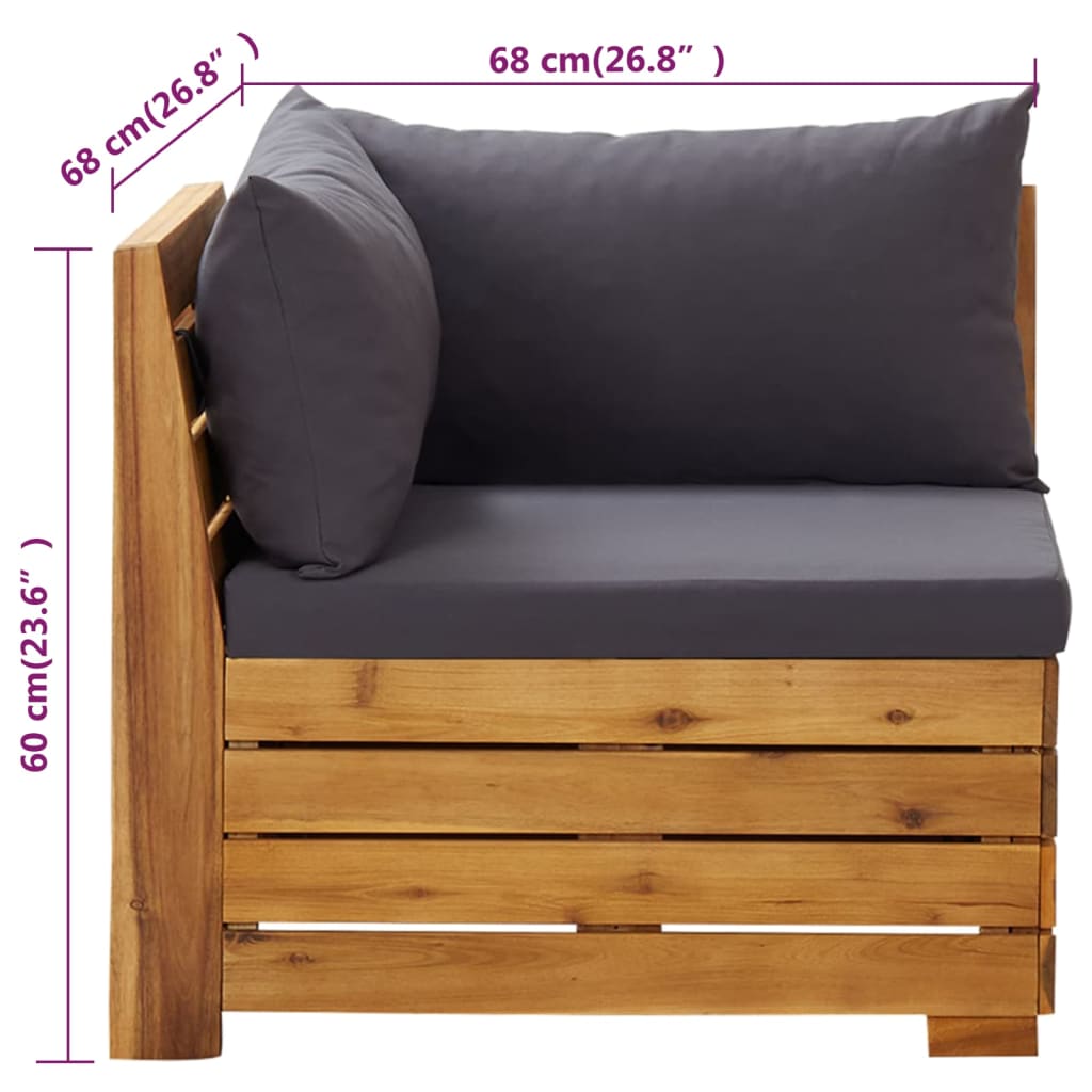 vidaXL 2-tlg. Garten-Lounge-Set mit Kissen Massivholz Akazie