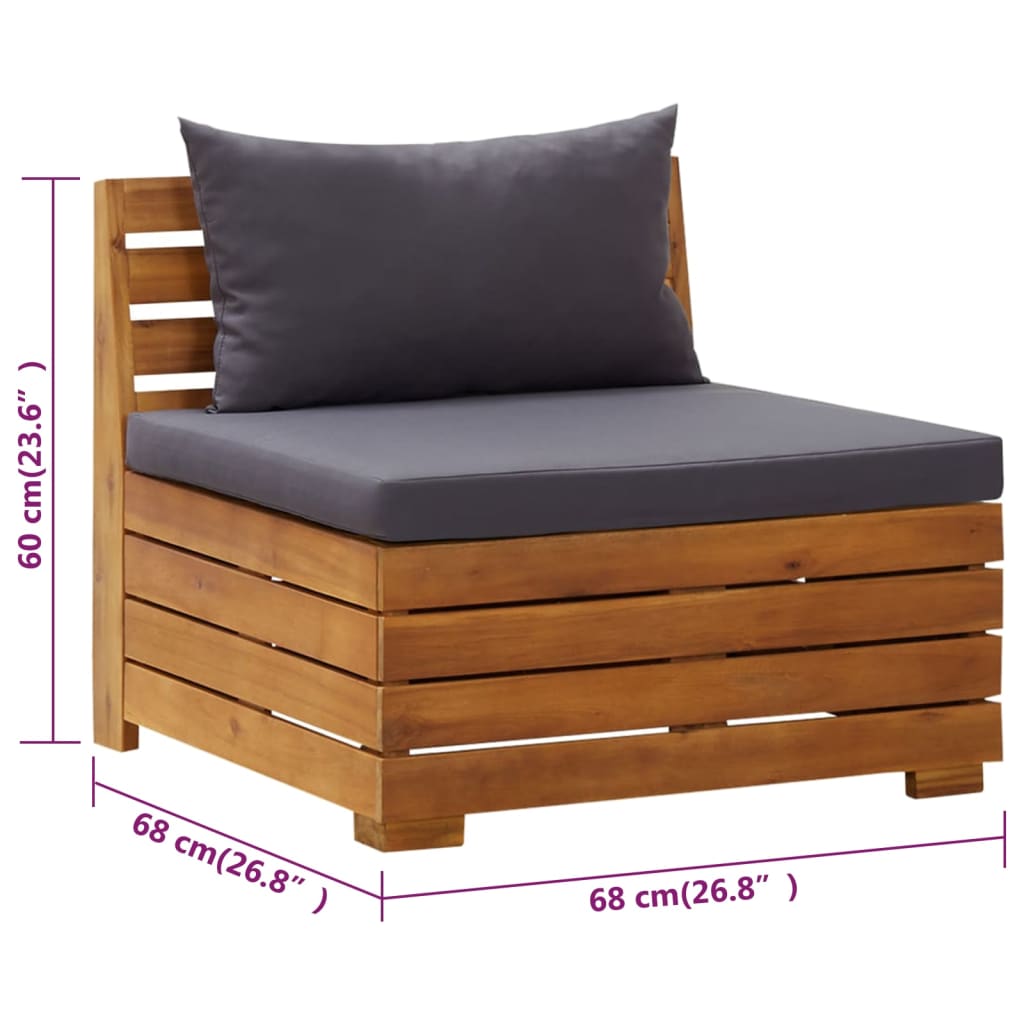 vidaXL 2-tlg. Garten-Lounge-Set mit Kissen Massivholz Akazie