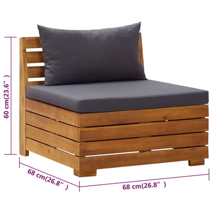 vidaXL 2-tlg. Garten-Lounge-Set mit Kissen Massivholz Akazie