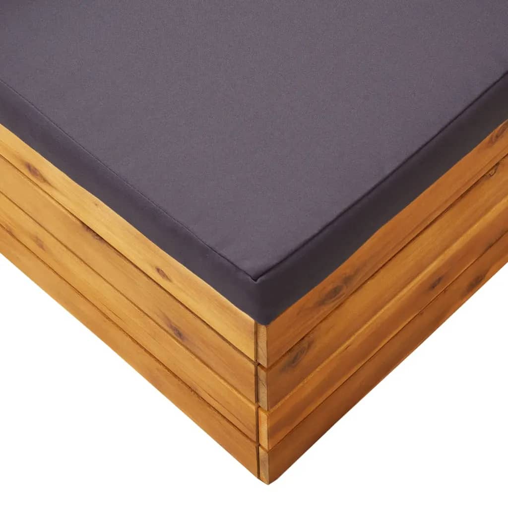 vidaXL 2-tlg. Garten-Lounge-Set mit Kissen Massivholz Akazie