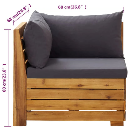 vidaXL 2-tlg. Garten-Lounge-Set mit Kissen Massivholz Akazie